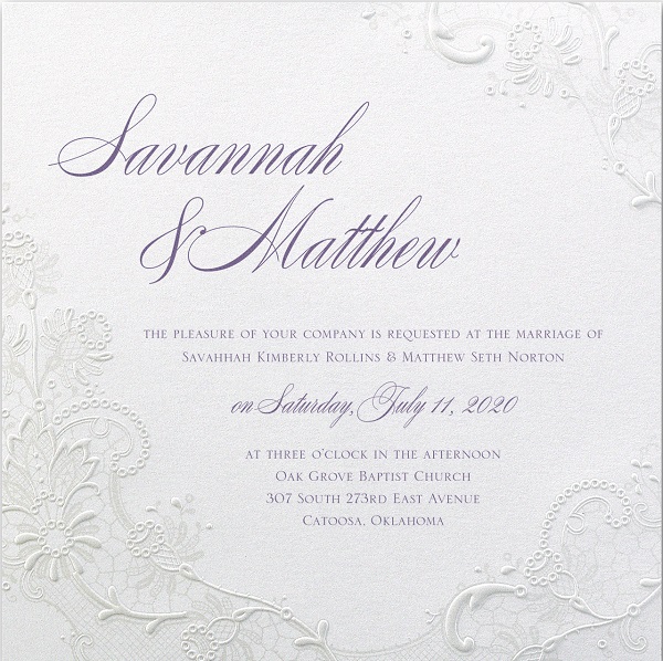 lacy shimmer invitation