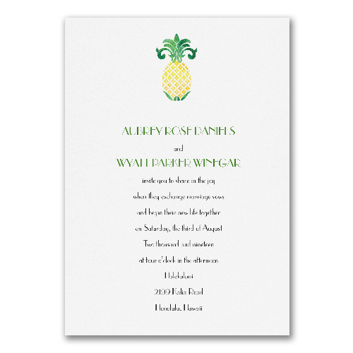 pineapple wedding invitation