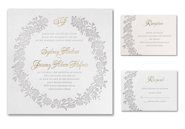 foil stamped wedding invitations